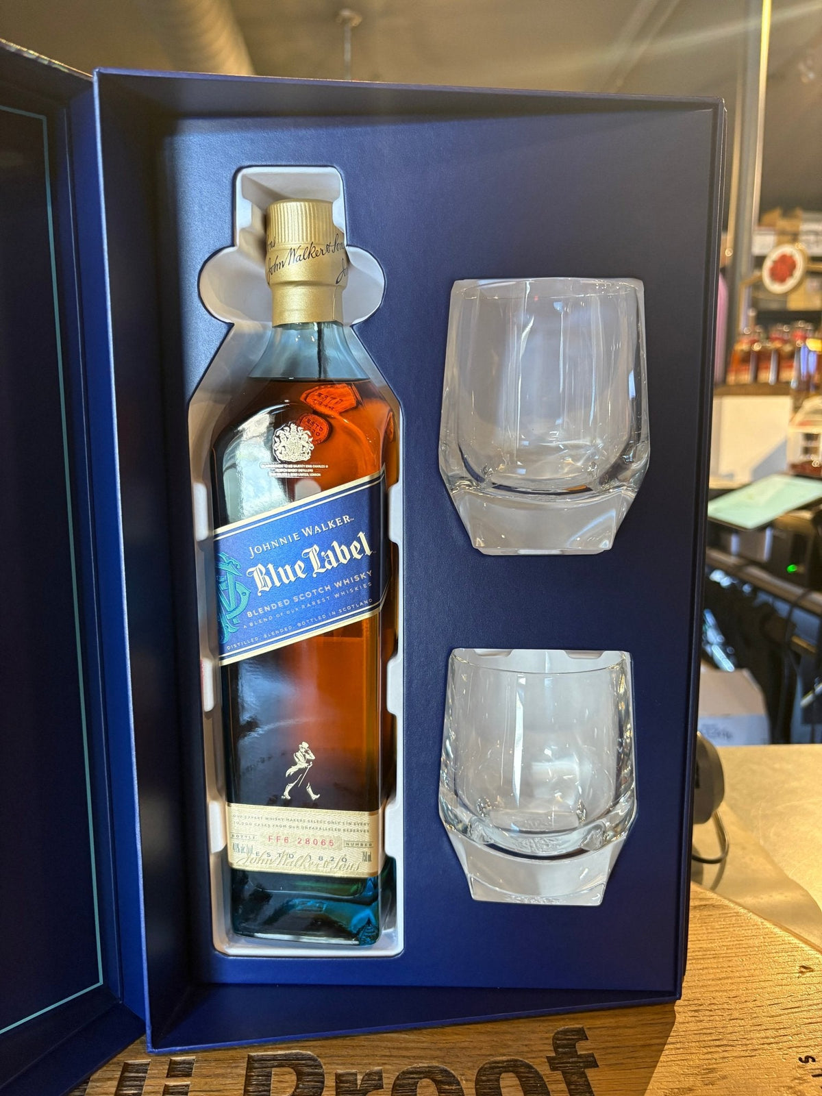 Johnnie Walker Blue Label Crystal Glass Gift Pack 750ml - Hi Proof - JOHNNIE WALKER